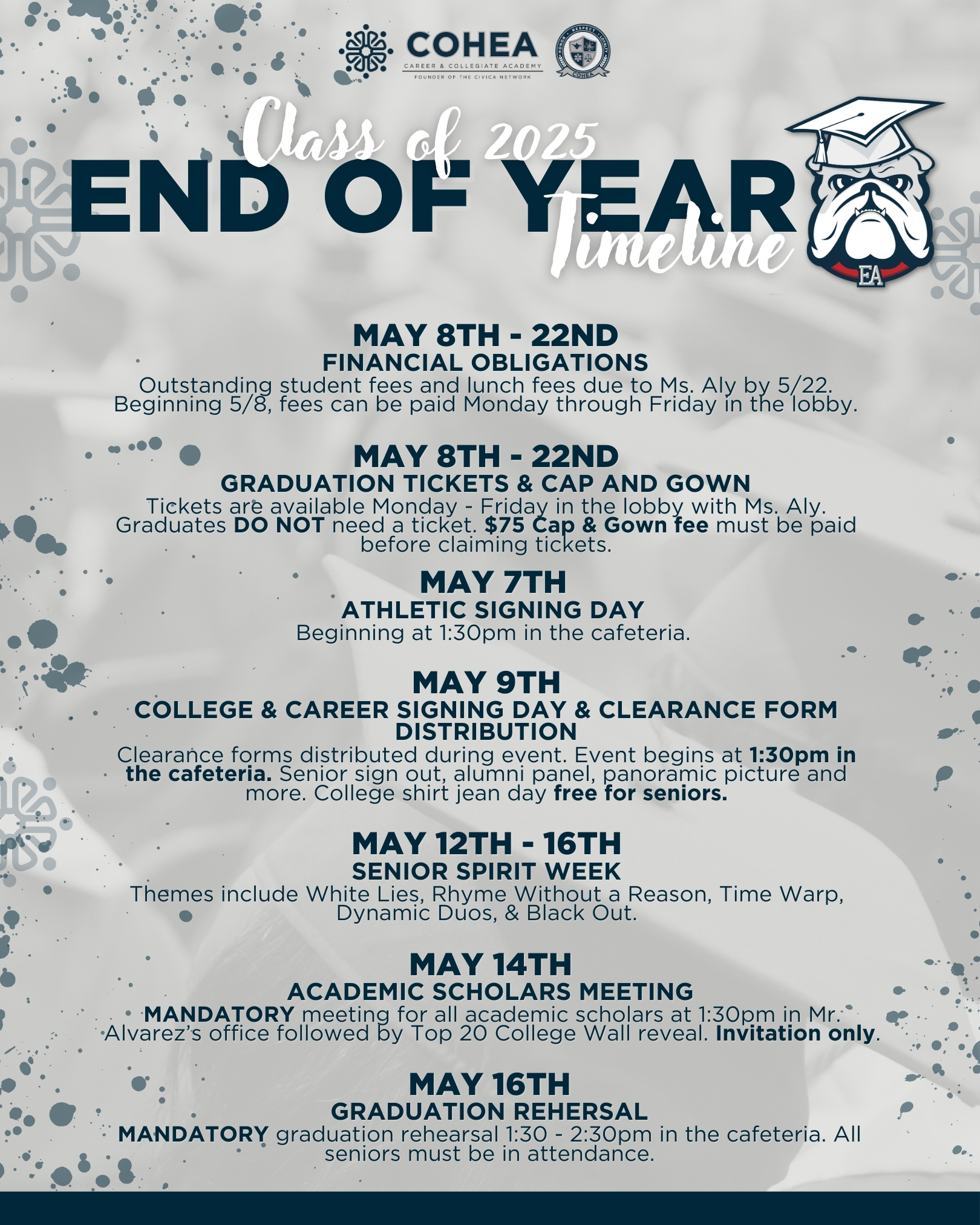 Class of 2025 End of Year Updates Page 1