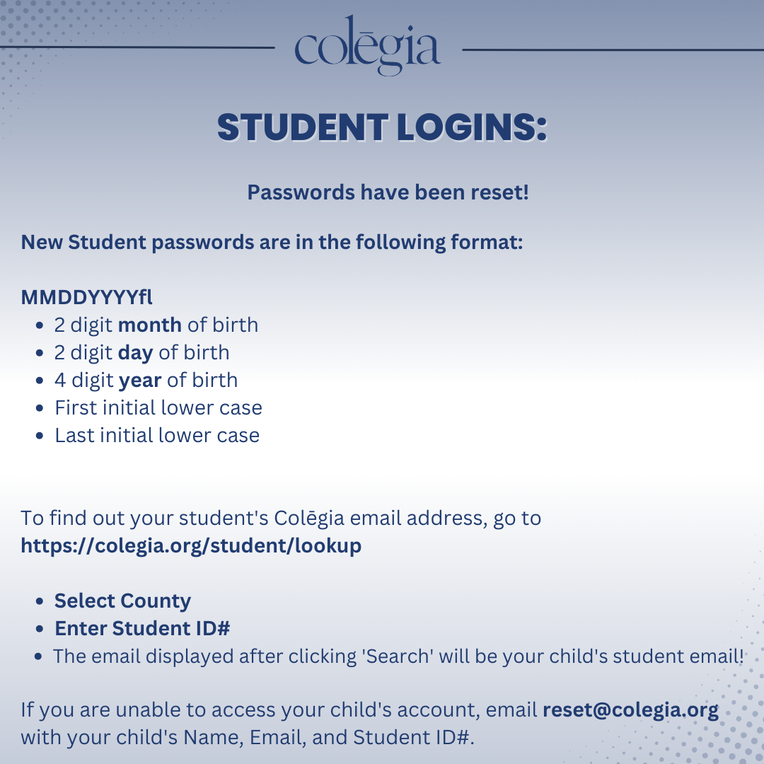 Colegia Information for Parents and Students